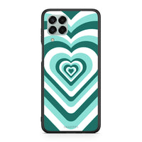 Thumbnail for Samsung M33 Green Hearts θήκη από τη Smartfits με σχέδιο στο πίσω μέρος και μαύρο περίβλημα | Smartphone case with colorful back and black bezels by Smartfits