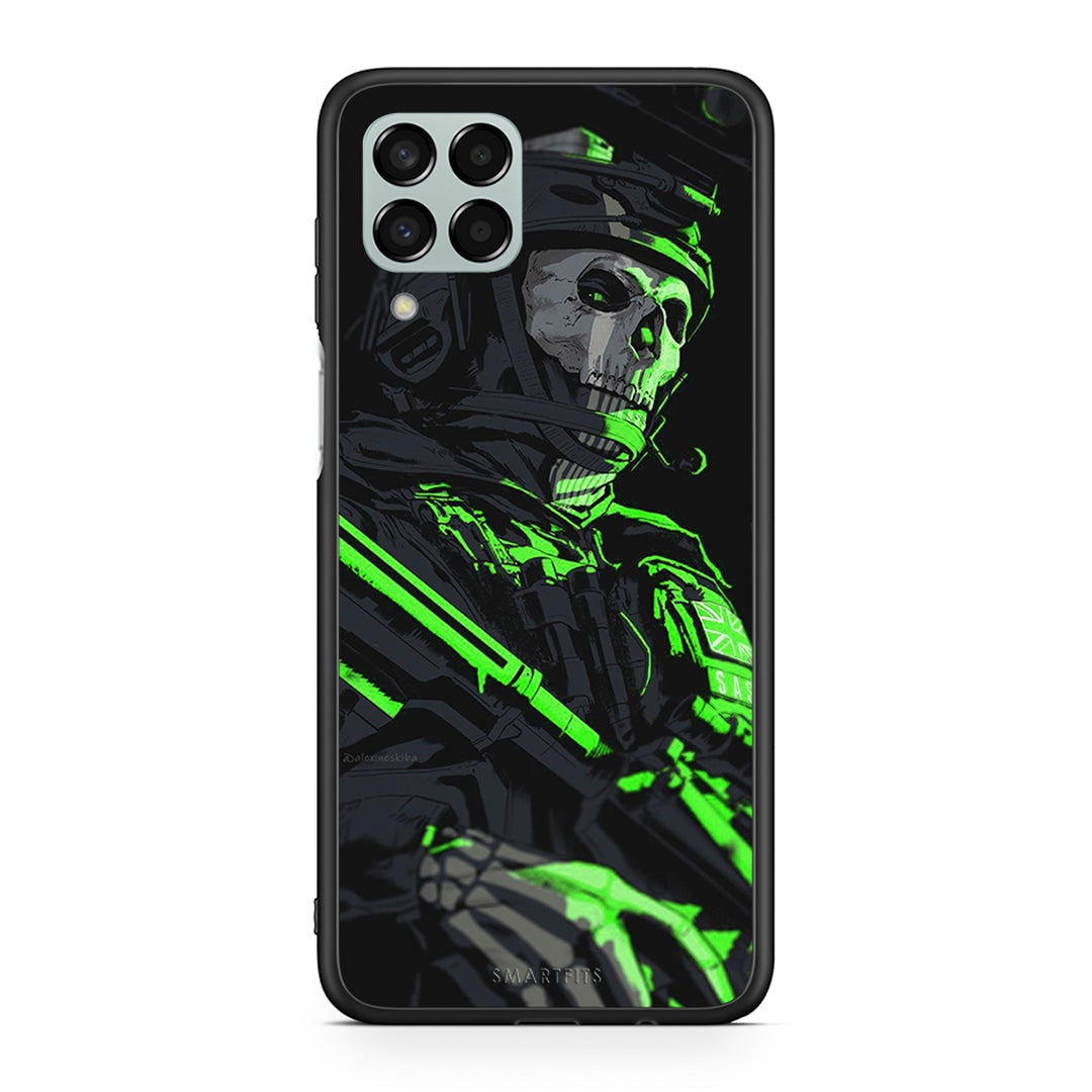 Samsung M33 Green Soldier Θήκη Αγίου Βαλεντίνου από τη Smartfits με σχέδιο στο πίσω μέρος και μαύρο περίβλημα | Smartphone case with colorful back and black bezels by Smartfits