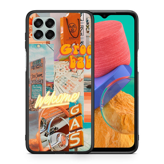 Θήκη Αγίου Βαλεντίνου Samsung M33 Groovy Babe από τη Smartfits με σχέδιο στο πίσω μέρος και μαύρο περίβλημα | Samsung M33 Groovy Babe case with colorful back and black bezels