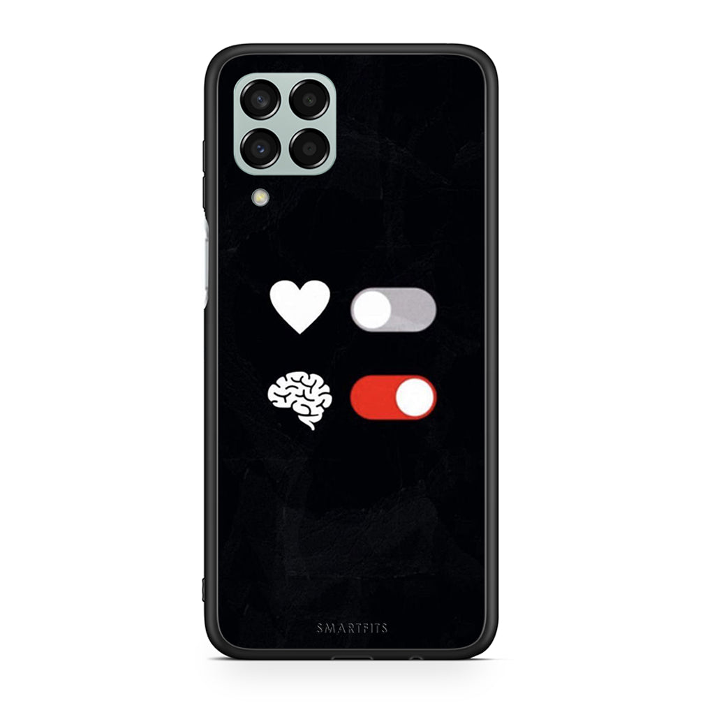 Samsung M33 Heart Vs Brain Θήκη Αγίου Βαλεντίνου από τη Smartfits με σχέδιο στο πίσω μέρος και μαύρο περίβλημα | Smartphone case with colorful back and black bezels by Smartfits