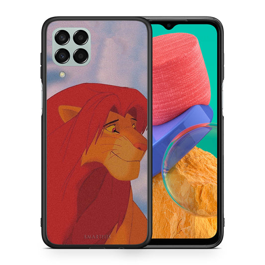 Θήκη Αγίου Βαλεντίνου Samsung M33 Lion Love 1 από τη Smartfits με σχέδιο στο πίσω μέρος και μαύρο περίβλημα | Samsung M33 Lion Love 1 case with colorful back and black bezels