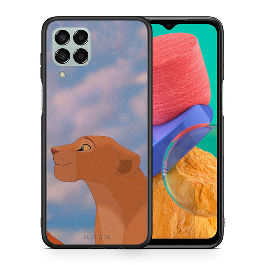 Θήκη Αγίου Βαλεντίνου Samsung M33 Lion Love 2 από τη Smartfits με σχέδιο στο πίσω μέρος και μαύρο περίβλημα | Samsung M33 Lion Love 2 case with colorful back and black bezels