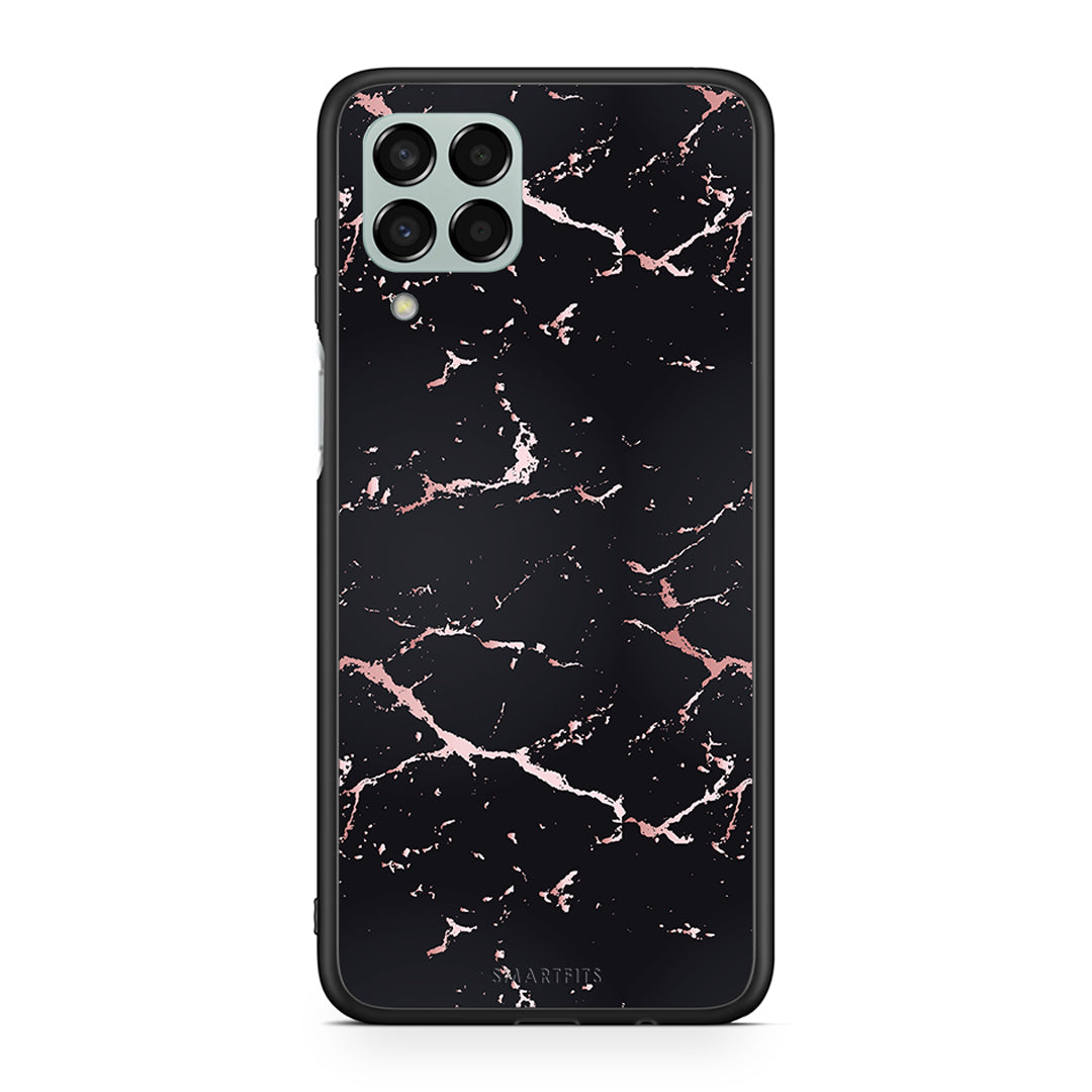 4 - Samsung M33 Black Rosegold Marble case, cover, bumper