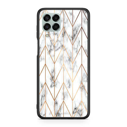 44 - Samsung M33 Gold Geometric Marble case, cover, bumper