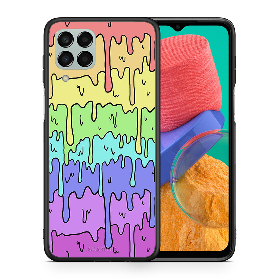 Θήκη Samsung M33 Melting Rainbow από τη Smartfits με σχέδιο στο πίσω μέρος και μαύρο περίβλημα | Samsung M33 Melting Rainbow case with colorful back and black bezels