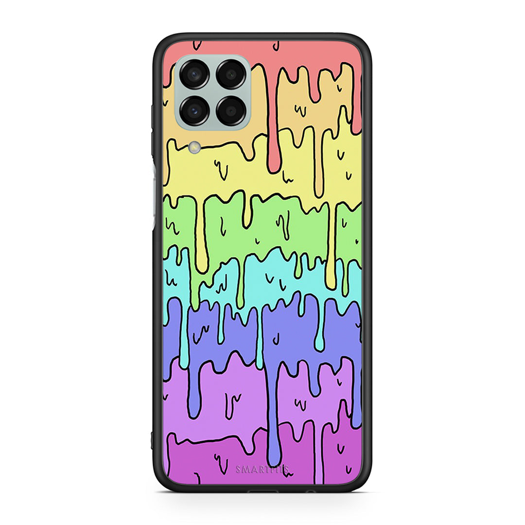 Samsung M33 Melting Rainbow θήκη από τη Smartfits με σχέδιο στο πίσω μέρος και μαύρο περίβλημα | Smartphone case with colorful back and black bezels by Smartfits