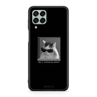 Thumbnail for Samsung M33 Meme Cat θήκη από τη Smartfits με σχέδιο στο πίσω μέρος και μαύρο περίβλημα | Smartphone case with colorful back and black bezels by Smartfits