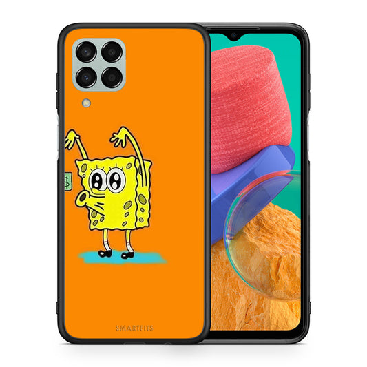 Θήκη Αγίου Βαλεντίνου Samsung M33 No Money 2 από τη Smartfits με σχέδιο στο πίσω μέρος και μαύρο περίβλημα | Samsung M33 No Money 2 case with colorful back and black bezels