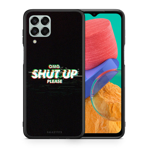 Θήκη Samsung M33 OMG ShutUp από τη Smartfits με σχέδιο στο πίσω μέρος και μαύρο περίβλημα | Samsung M33 OMG ShutUp case with colorful back and black bezels