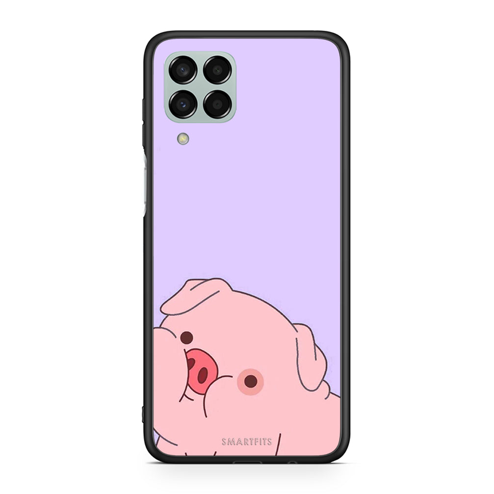 Samsung M33 Pig Love 2 Θήκη Αγίου Βαλεντίνου από τη Smartfits με σχέδιο στο πίσω μέρος και μαύρο περίβλημα | Smartphone case with colorful back and black bezels by Smartfits