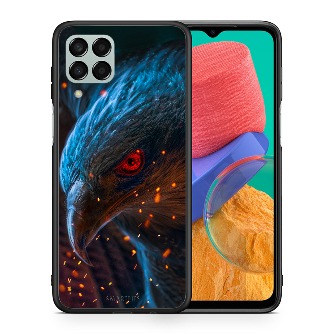 Θήκη Samsung M33 Eagle PopArt από τη Smartfits με σχέδιο στο πίσω μέρος και μαύρο περίβλημα | Samsung M33 Eagle PopArt case with colorful back and black bezels