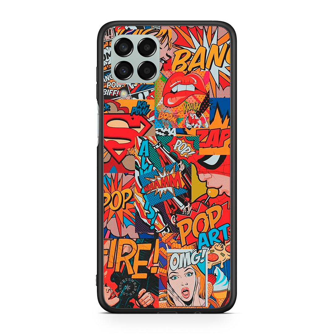 Samsung M33 PopArt OMG θήκη από τη Smartfits με σχέδιο στο πίσω μέρος και μαύρο περίβλημα | Smartphone case with colorful back and black bezels by Smartfits