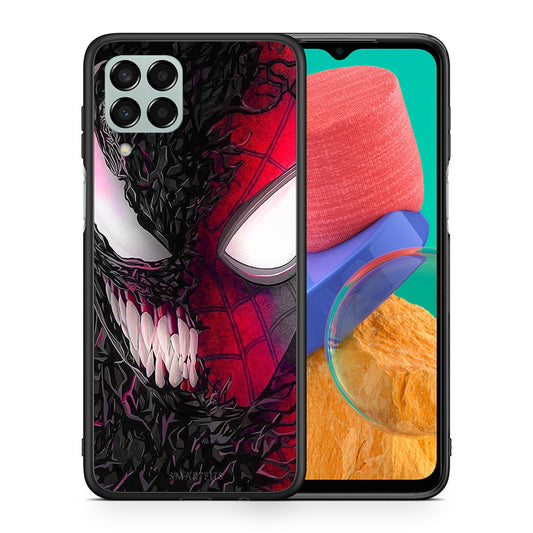Θήκη Samsung M33 SpiderVenom PopArt από τη Smartfits με σχέδιο στο πίσω μέρος και μαύρο περίβλημα | Samsung M33 SpiderVenom PopArt case with colorful back and black bezels