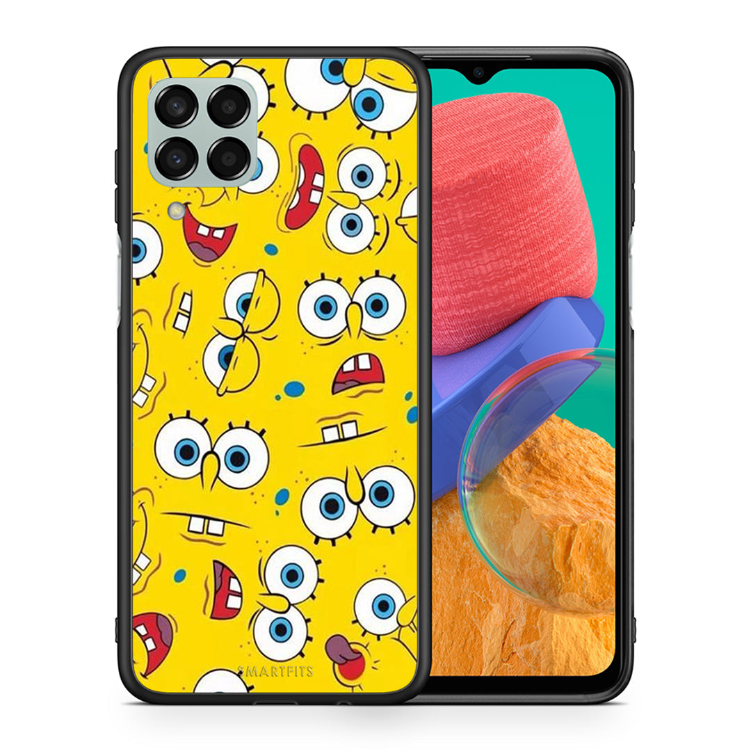 Θήκη Samsung M33 Sponge PopArt από τη Smartfits με σχέδιο στο πίσω μέρος και μαύρο περίβλημα | Samsung M33 Sponge PopArt case with colorful back and black bezels
