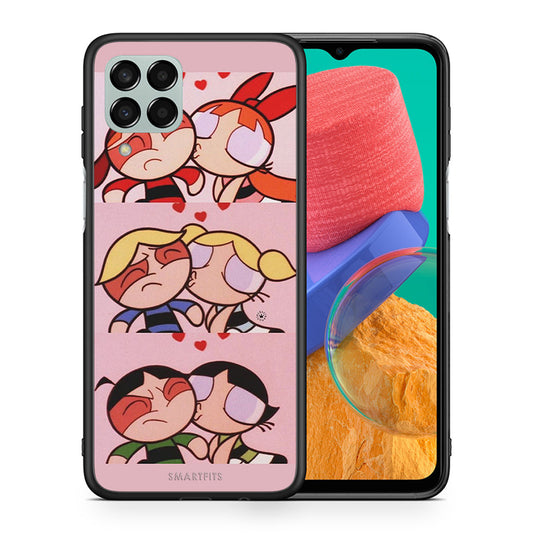 Θήκη Αγίου Βαλεντίνου Samsung M33 Puff Love από τη Smartfits με σχέδιο στο πίσω μέρος και μαύρο περίβλημα | Samsung M33 Puff Love case with colorful back and black bezels