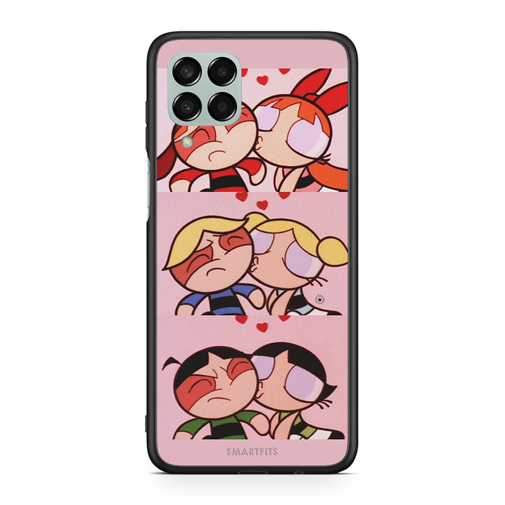 Samsung M33 Puff Love Θήκη Αγίου Βαλεντίνου από τη Smartfits με σχέδιο στο πίσω μέρος και μαύρο περίβλημα | Smartphone case with colorful back and black bezels by Smartfits