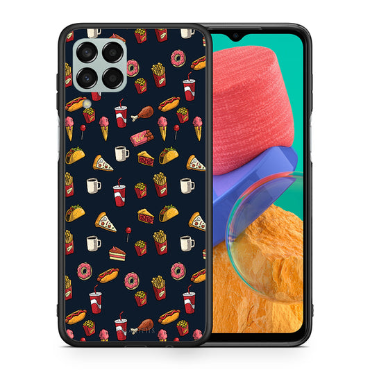 Θήκη Samsung M33 Hungry Random από τη Smartfits με σχέδιο στο πίσω μέρος και μαύρο περίβλημα | Samsung M33 Hungry Random case with colorful back and black bezels