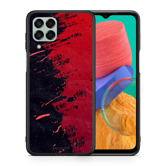 Θήκη Αγίου Βαλεντίνου Samsung M33 Red Paint από τη Smartfits με σχέδιο στο πίσω μέρος και μαύρο περίβλημα | Samsung M33 Red Paint case with colorful back and black bezels