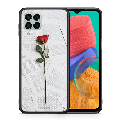 Θήκη Samsung M33 Red Rose από τη Smartfits με σχέδιο στο πίσω μέρος και μαύρο περίβλημα | Samsung M33 Red Rose case with colorful back and black bezels