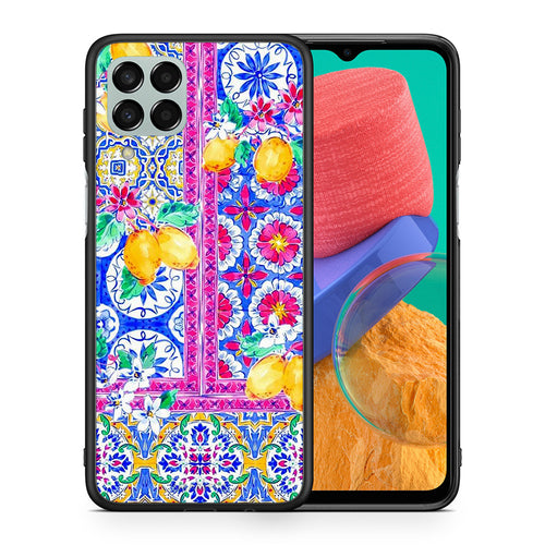 Θήκη Samsung M33 Retro Spring από τη Smartfits με σχέδιο στο πίσω μέρος και μαύρο περίβλημα | Samsung M33 Retro Spring case with colorful back and black bezels