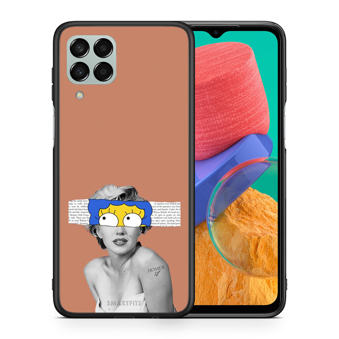 Θήκη Samsung M33 Sim Merilyn από τη Smartfits με σχέδιο στο πίσω μέρος και μαύρο περίβλημα | Samsung M33 Sim Merilyn case with colorful back and black bezels