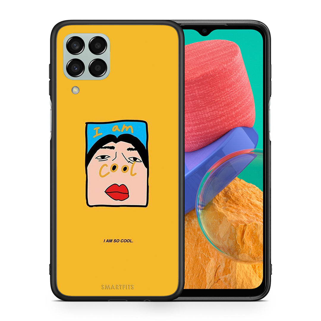 Θήκη Αγίου Βαλεντίνου Samsung M33 So Cool από τη Smartfits με σχέδιο στο πίσω μέρος και μαύρο περίβλημα | Samsung M33 So Cool case with colorful back and black bezels