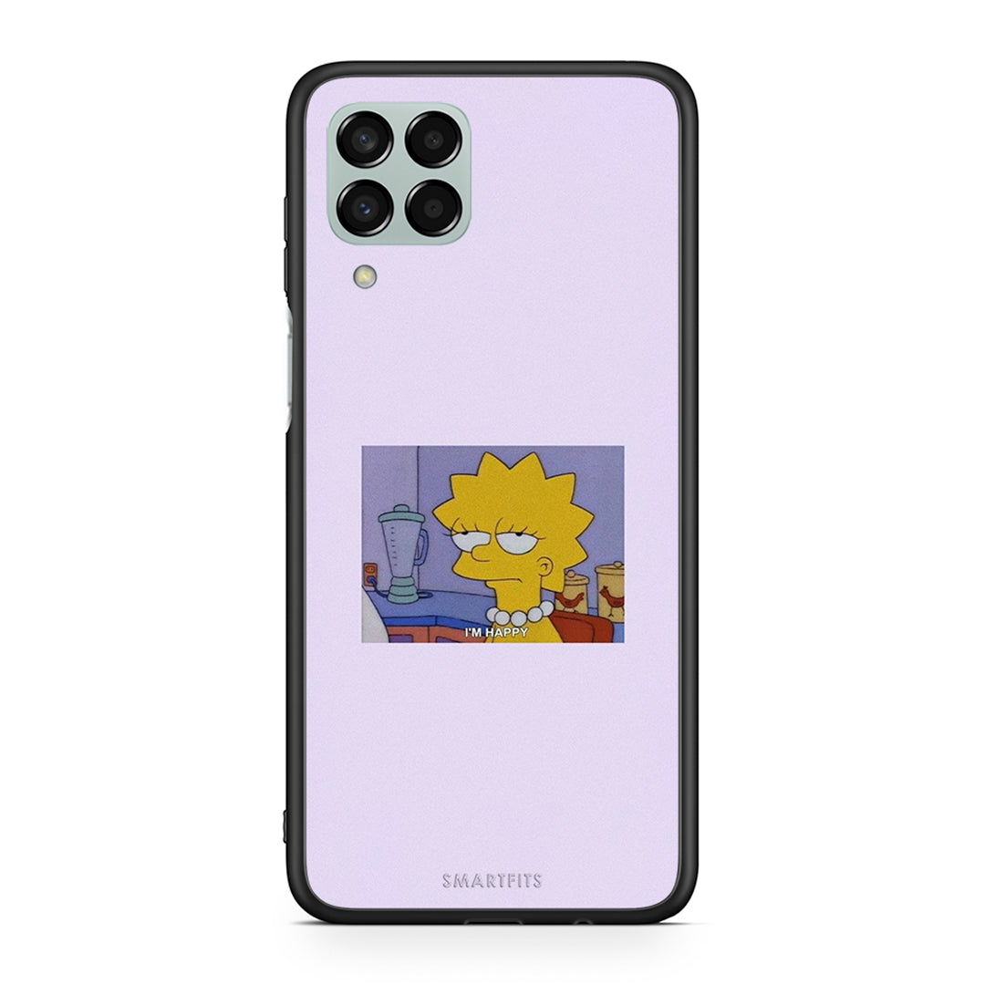 Samsung M33 So Happy θήκη από τη Smartfits με σχέδιο στο πίσω μέρος και μαύρο περίβλημα | Smartphone case with colorful back and black bezels by Smartfits