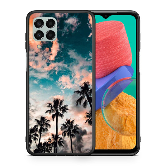 Θήκη Samsung M33 Sky Summer από τη Smartfits με σχέδιο στο πίσω μέρος και μαύρο περίβλημα | Samsung M33 Sky Summer case with colorful back and black bezels