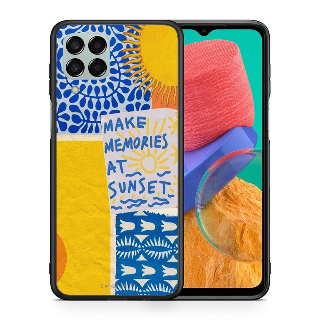 Θήκη Samsung M33 Sunset Memories από τη Smartfits με σχέδιο στο πίσω μέρος και μαύρο περίβλημα | Samsung M33 Sunset Memories case with colorful back and black bezels