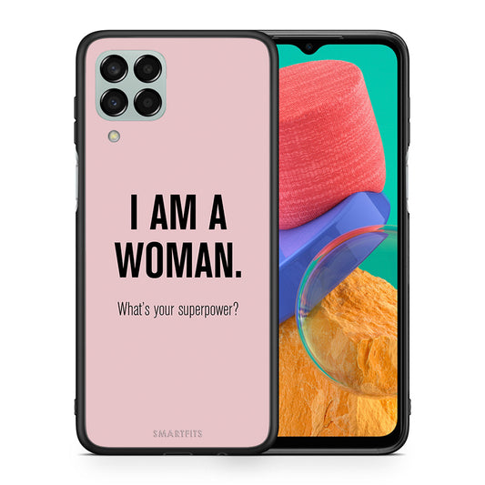Θήκη Samsung M33 Superpower Woman από τη Smartfits με σχέδιο στο πίσω μέρος και μαύρο περίβλημα | Samsung M33 Superpower Woman case with colorful back and black bezels