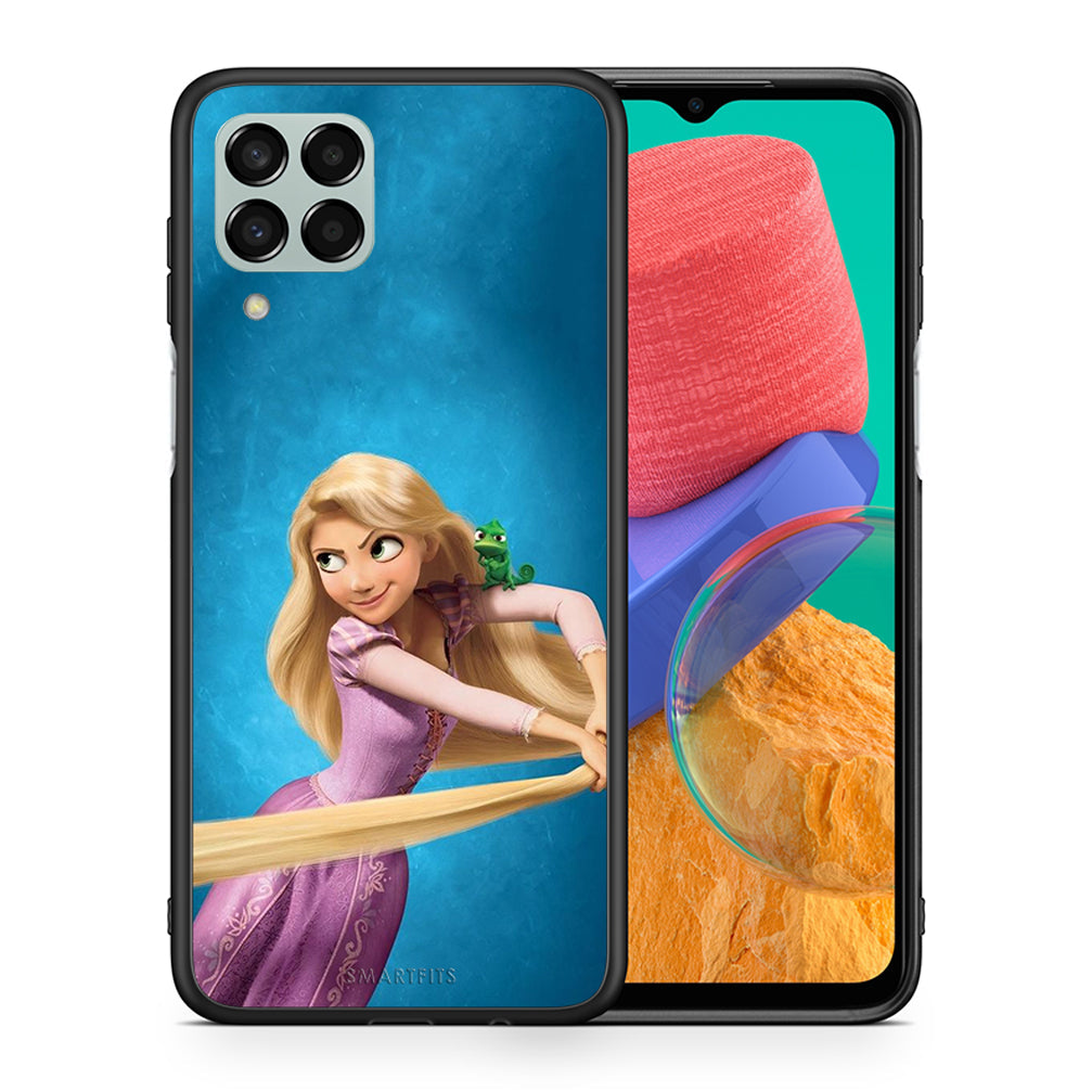 Θήκη Αγίου Βαλεντίνου Samsung M33 Tangled 2 από τη Smartfits με σχέδιο στο πίσω μέρος και μαύρο περίβλημα | Samsung M33 Tangled 2 case with colorful back and black bezels