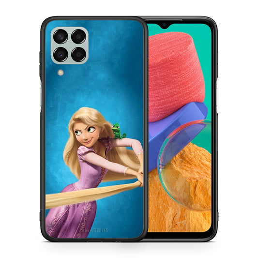 Θήκη Αγίου Βαλεντίνου Samsung M33 Tangled 2 από τη Smartfits με σχέδιο στο πίσω μέρος και μαύρο περίβλημα | Samsung M33 Tangled 2 case with colorful back and black bezels