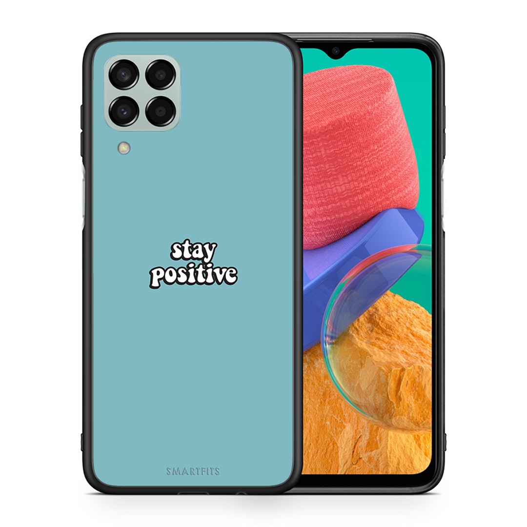 Θήκη Samsung M33 Positive Text από τη Smartfits με σχέδιο στο πίσω μέρος και μαύρο περίβλημα | Samsung M33 Positive Text case with colorful back and black bezels