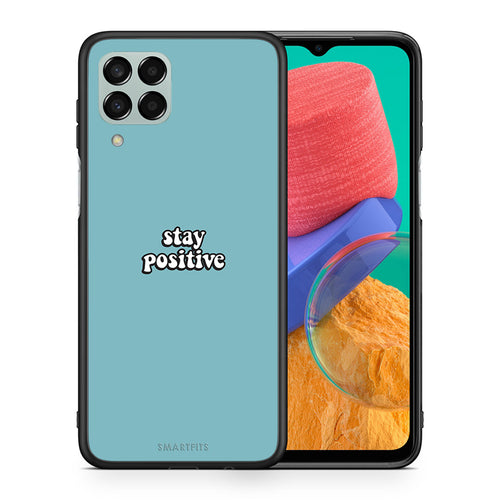 Θήκη Samsung M33 Positive Text από τη Smartfits με σχέδιο στο πίσω μέρος και μαύρο περίβλημα | Samsung M33 Positive Text case with colorful back and black bezels