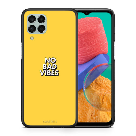 Θήκη Samsung M33 Vibes Text από τη Smartfits με σχέδιο στο πίσω μέρος και μαύρο περίβλημα | Samsung M33 Vibes Text case with colorful back and black bezels