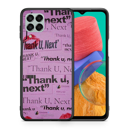 Θήκη Αγίου Βαλεντίνου Samsung M33 Thank You Next από τη Smartfits με σχέδιο στο πίσω μέρος και μαύρο περίβλημα | Samsung M33 Thank You Next case with colorful back and black bezels