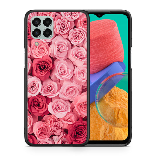 Θήκη Samsung M33 RoseGarden Valentine από τη Smartfits με σχέδιο στο πίσω μέρος και μαύρο περίβλημα | Samsung M33 RoseGarden Valentine case with colorful back and black bezels