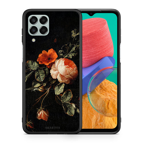 Θήκη Samsung M33 Vintage Roses από τη Smartfits με σχέδιο στο πίσω μέρος και μαύρο περίβλημα | Samsung M33 Vintage Roses case with colorful back and black bezels