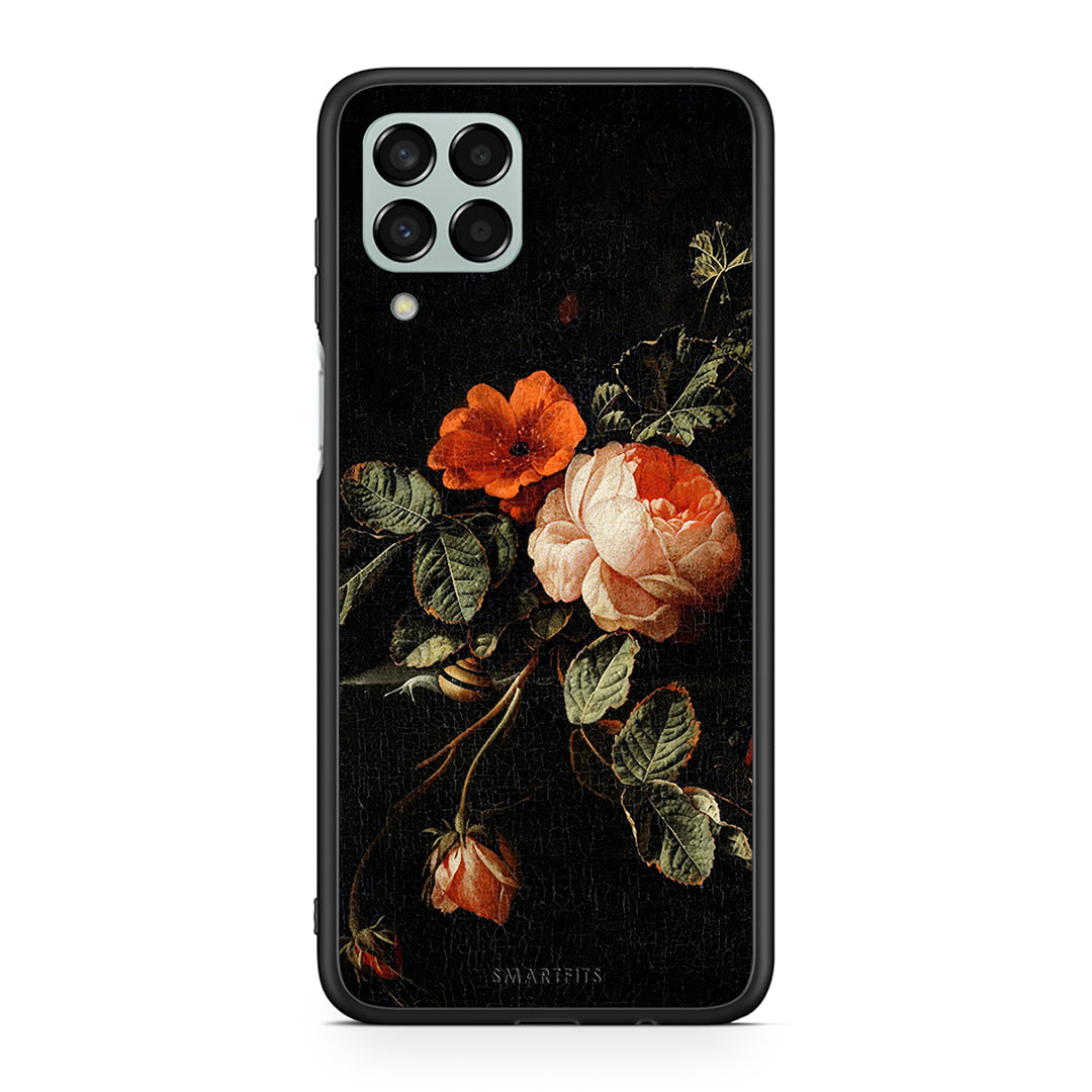 Samsung M33 Vintage Roses θήκη από τη Smartfits με σχέδιο στο πίσω μέρος και μαύρο περίβλημα | Smartphone case with colorful back and black bezels by Smartfits