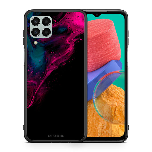 Θήκη Samsung M33 Pink Black Watercolor από τη Smartfits με σχέδιο στο πίσω μέρος και μαύρο περίβλημα | Samsung M33 Pink Black Watercolor case with colorful back and black bezels