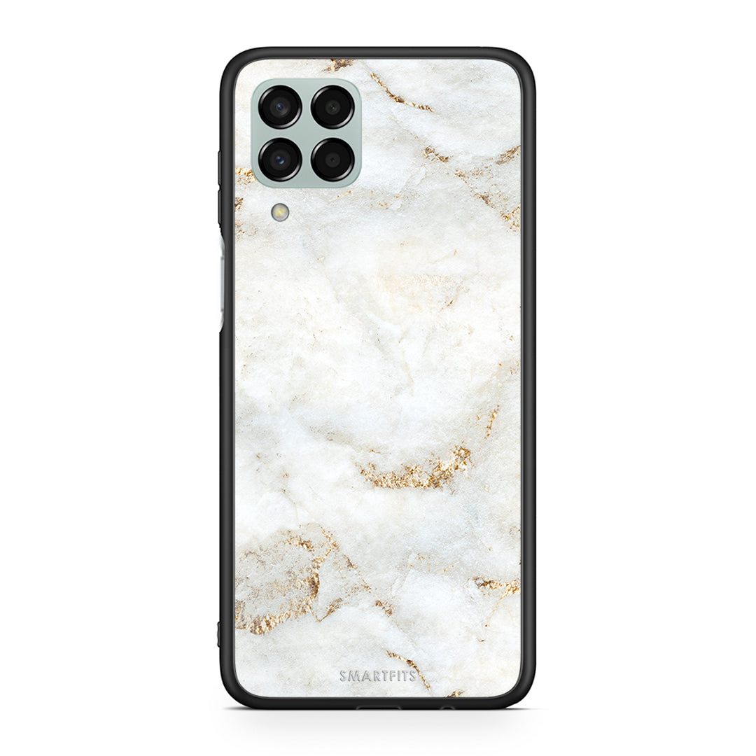 Samsung M33 White Gold Marble θήκη από τη Smartfits με σχέδιο στο πίσω μέρος και μαύρο περίβλημα | Smartphone case with colorful back and black bezels by Smartfits