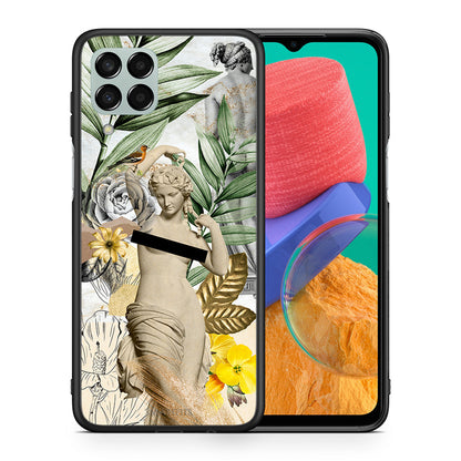 Θήκη Samsung M33 Woman Statue από τη Smartfits με σχέδιο στο πίσω μέρος και μαύρο περίβλημα | Samsung M33 Woman Statue case with colorful back and black bezels