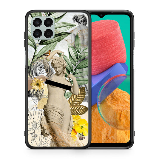 Θήκη Samsung M33 Woman Statue από τη Smartfits με σχέδιο στο πίσω μέρος και μαύρο περίβλημα | Samsung M33 Woman Statue case with colorful back and black bezels