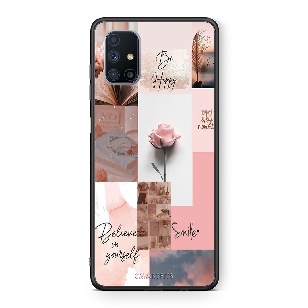 Θήκη Samsung Galaxy M51 Aesthetic Collage από τη Smartfits με σχέδιο στο πίσω μέρος και μαύρο περίβλημα | Samsung Galaxy M51 Aesthetic Collage case with colorful back and black bezels