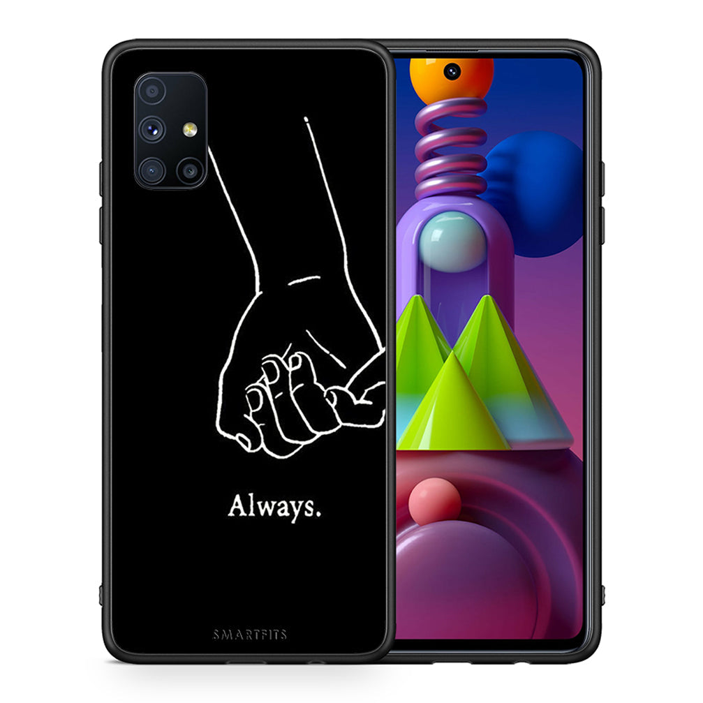 Θήκη Αγίου Βαλεντίνου Samsung Galaxy M51 Always & Forever 1 από τη Smartfits με σχέδιο στο πίσω μέρος και μαύρο περίβλημα | Samsung Galaxy M51 Always & Forever 1 case with colorful back and black bezels