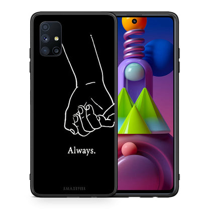 Θήκη Αγίου Βαλεντίνου Samsung Galaxy M51 Always & Forever 1 από τη Smartfits με σχέδιο στο πίσω μέρος και μαύρο περίβλημα | Samsung Galaxy M51 Always & Forever 1 case with colorful back and black bezels
