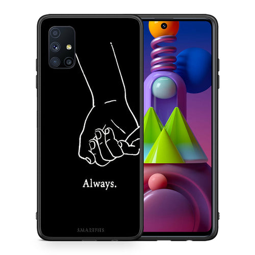 Θήκη Αγίου Βαλεντίνου Samsung Galaxy M51 Always & Forever 1 από τη Smartfits με σχέδιο στο πίσω μέρος και μαύρο περίβλημα | Samsung Galaxy M51 Always & Forever 1 case with colorful back and black bezels