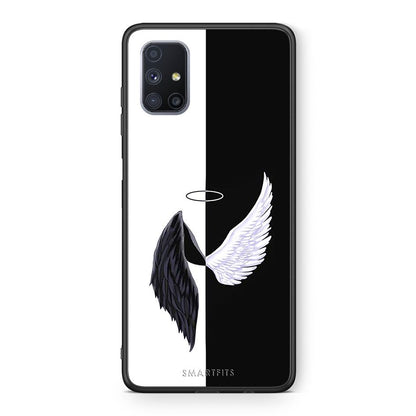 Θήκη Samsung Galaxy M51 Angels Demons από τη Smartfits με σχέδιο στο πίσω μέρος και μαύρο περίβλημα | Samsung Galaxy M51 Angels Demons case with colorful back and black bezels