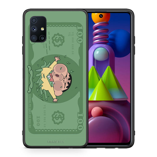 Θήκη Αγίου Βαλεντίνου Samsung Galaxy M51 Big Money από τη Smartfits με σχέδιο στο πίσω μέρος και μαύρο περίβλημα | Samsung Galaxy M51 Big Money case with colorful back and black bezels