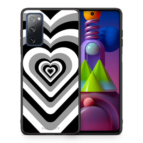Θήκη Samsung Galaxy M51 Black Hearts από τη Smartfits με σχέδιο στο πίσω μέρος και μαύρο περίβλημα | Samsung Galaxy M51 Black Hearts case with colorful back and black bezels